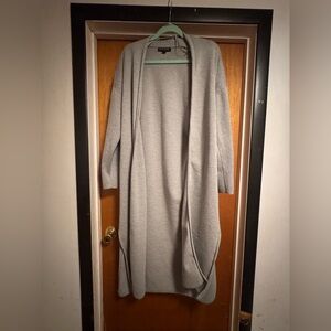 Banana Republic Light Gray Long Duster Heavy Knit Sweater Size Large